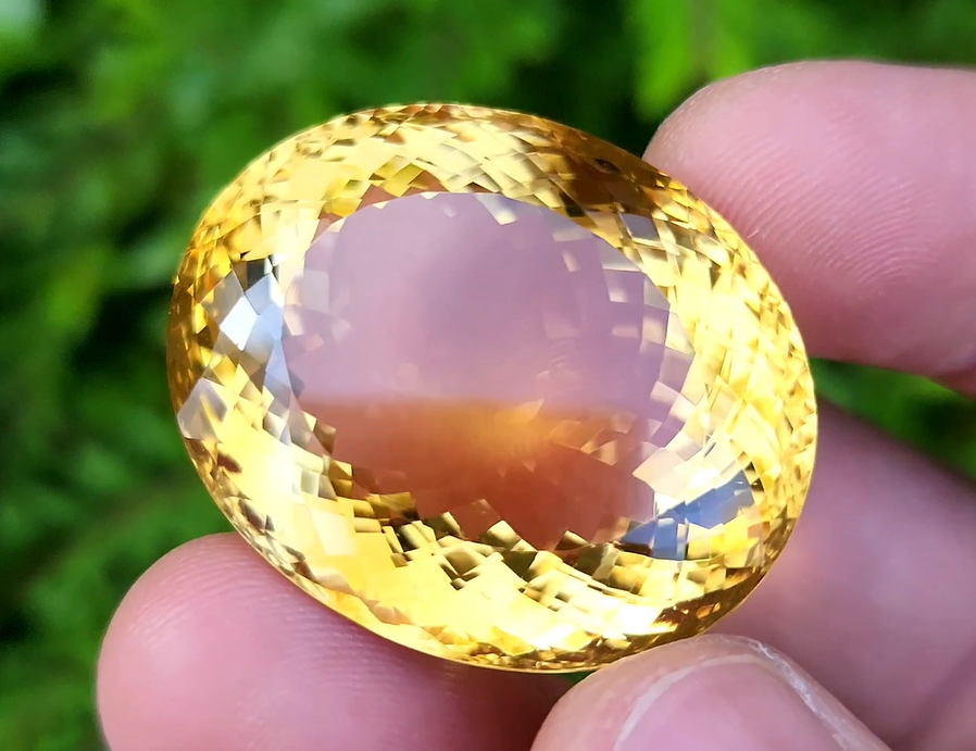 122 Carat Natural Brazilian Citrine – Untreated Golden Yellow Quartz Gemstone