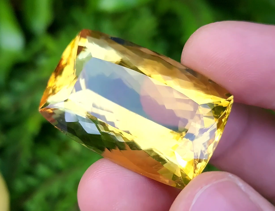111 Carat Natural Brazilian Citrine – Untreated Golden Yellow Quartz Gemstone
