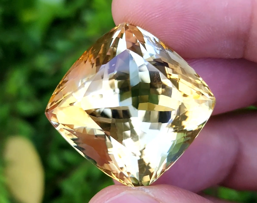 105 Carat Natural Brazilian Citrine – Untreated Golden Yellow Quartz Gemstone