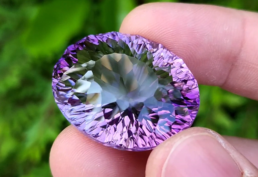 81.64 Carat Natural Amethyst Concave Cut Gemstone – Origin Brazil