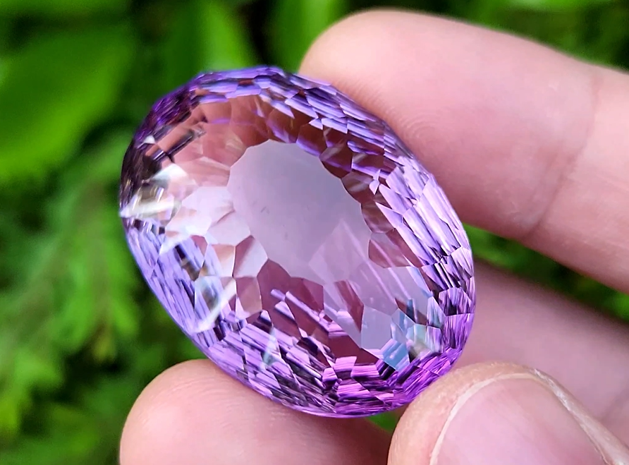 95.83 Carat Natural Amethyst Concave Cut Gemstone – Origin Brazil