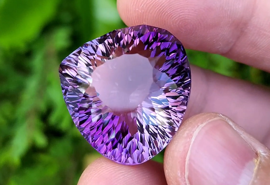 63.80 Carat Natural Amethyst Concave Cut Gemstone – Origin Brazil