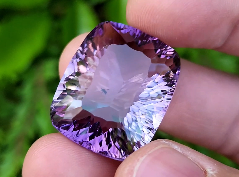 56.26 Carat Natural Amethyst Concave Cut Gemstone – Origin Brazil