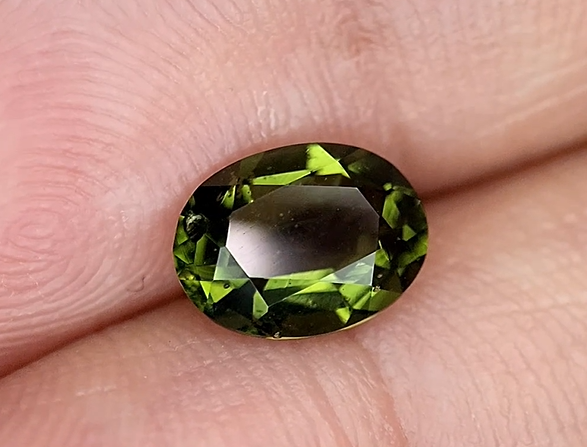 1.28 Carat Natural Faceted Moldavite Gemstone – Rare Green Crystal