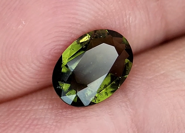 1.56 Carat Natural Faceted Moldavite Gemstone – Rare Green Crystal