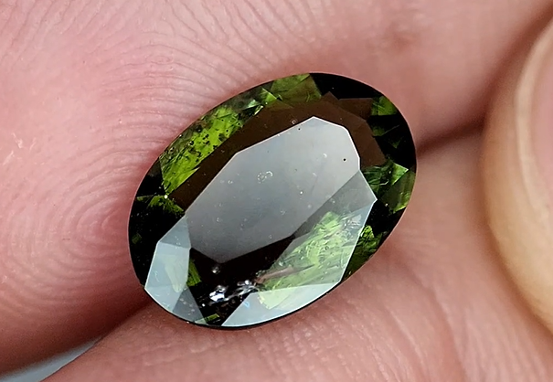 2.15 Carat Natural Faceted Moldavite Gemstone – Rare Green Crystal