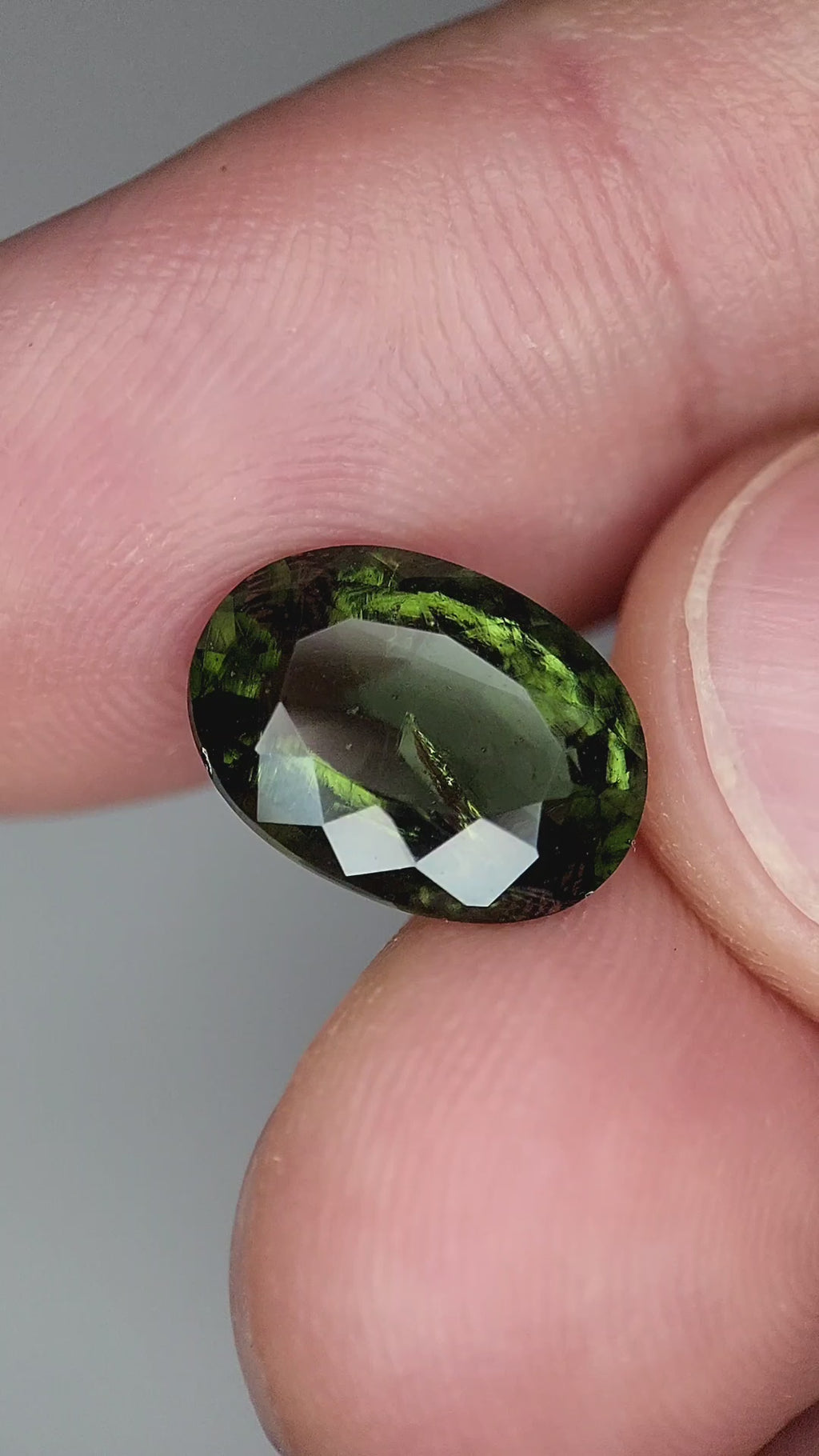 3.66 Carat Natural Faceted Moldavite Gemstone – Rare Green Crystal