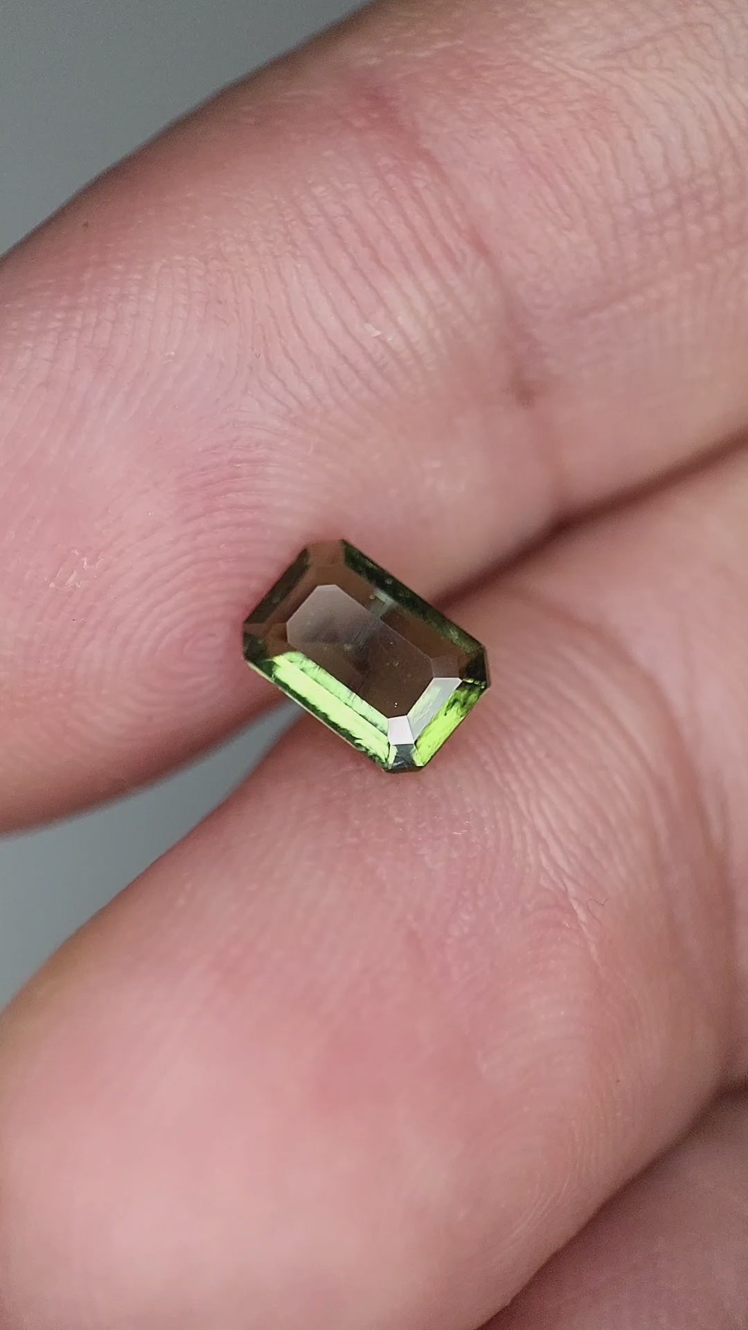 0.59 Carat Natural Faceted Moldavite Gemstone – Rare Green Crystal