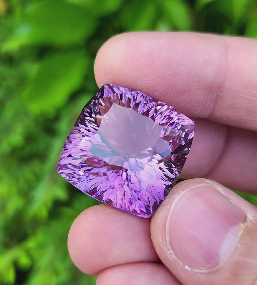 70 Carat Natural Amethyst Concave Cut Gemstone – Origin Brazil