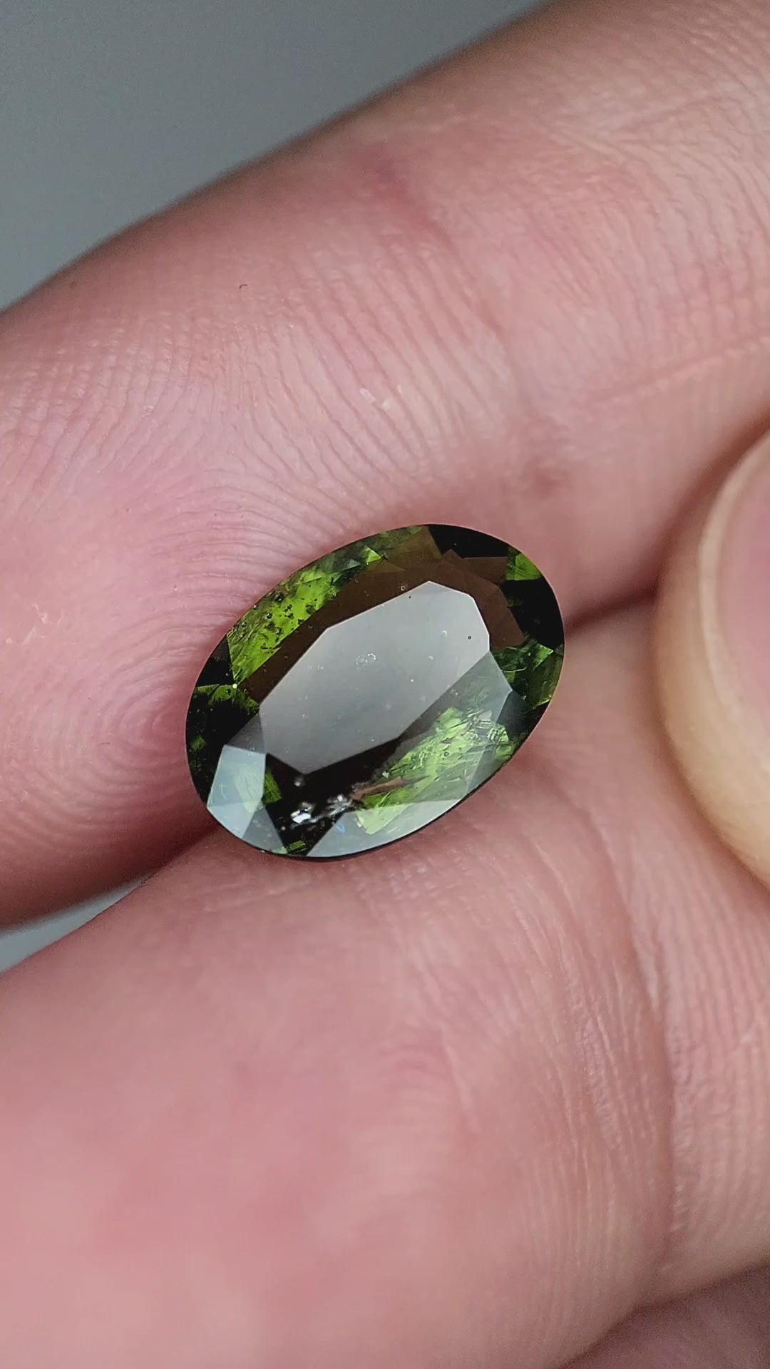2.15 Carat Natural Faceted Moldavite Gemstone – Rare Green Crystal