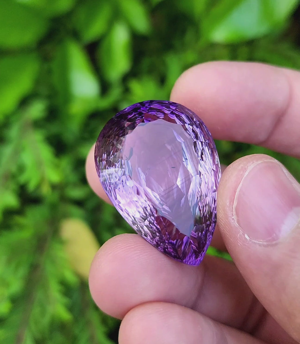 79.49 Carat Natural Amethyst Concave Cut Gemstone – Origin Brazil