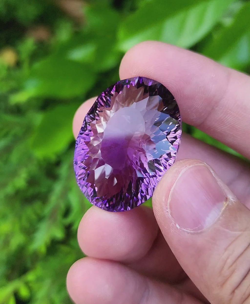 92 Carat Natural Amethyst Concave Cut Gemstone – Origin Brazil