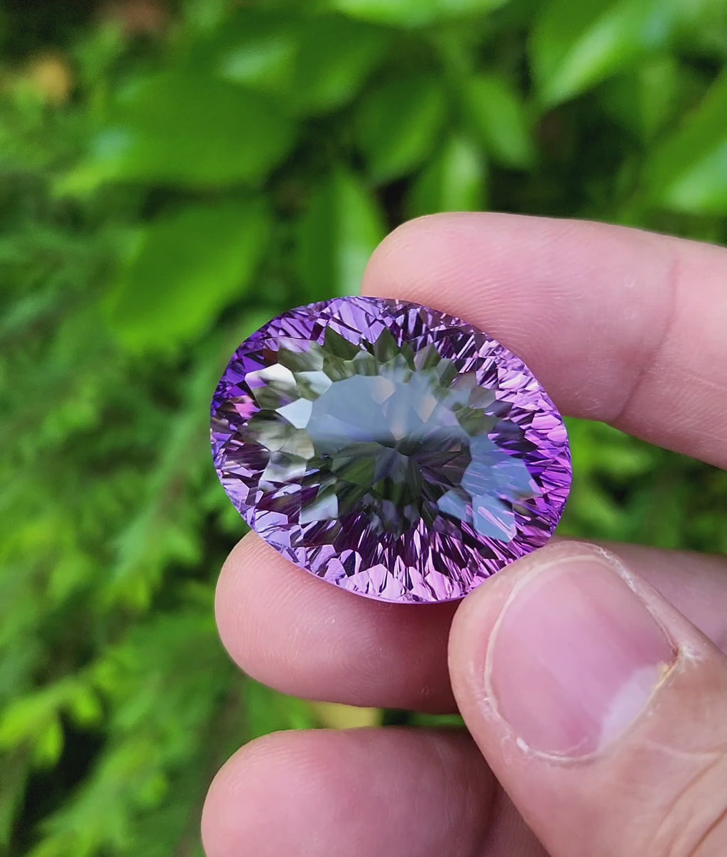 81.64 Carat Natural Amethyst Concave Cut Gemstone – Origin Brazil