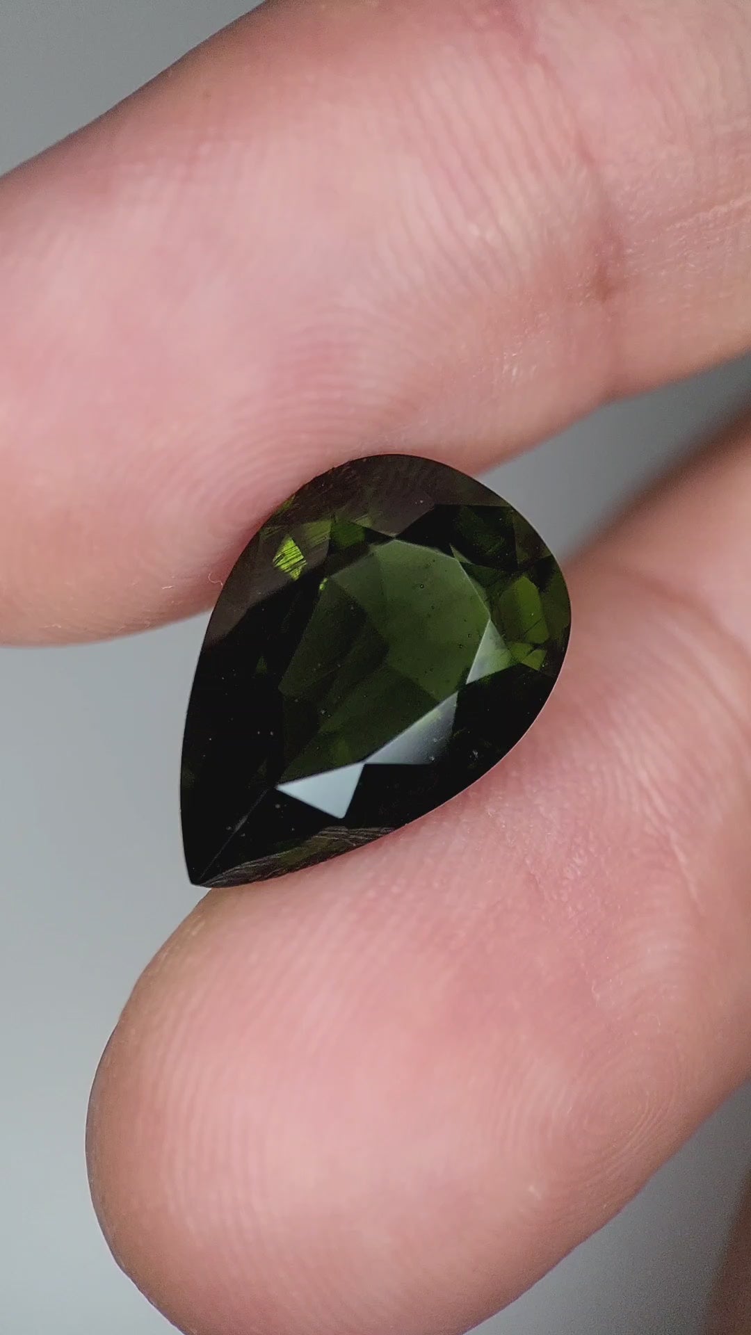 6 Carat Natural Faceted Moldavite Gemstone – Rare Green Crystal