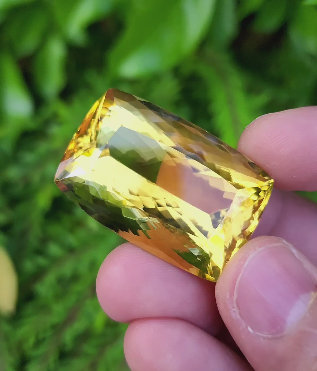 111 Carat Natural Brazilian Citrine – Untreated Golden Yellow Quartz Gemstone