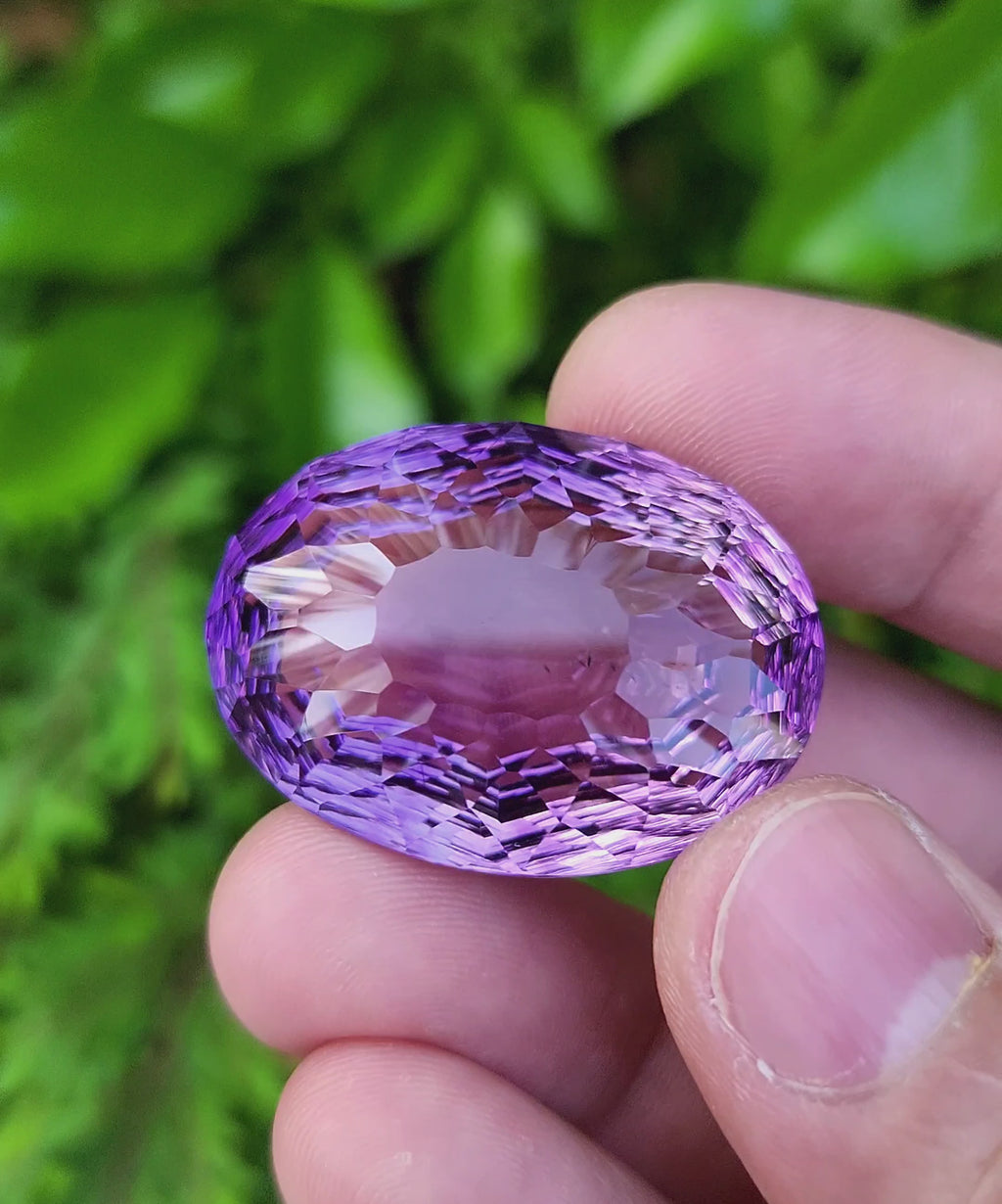 95.83 Carat Natural Amethyst Concave Cut Gemstone – Origin Brazil